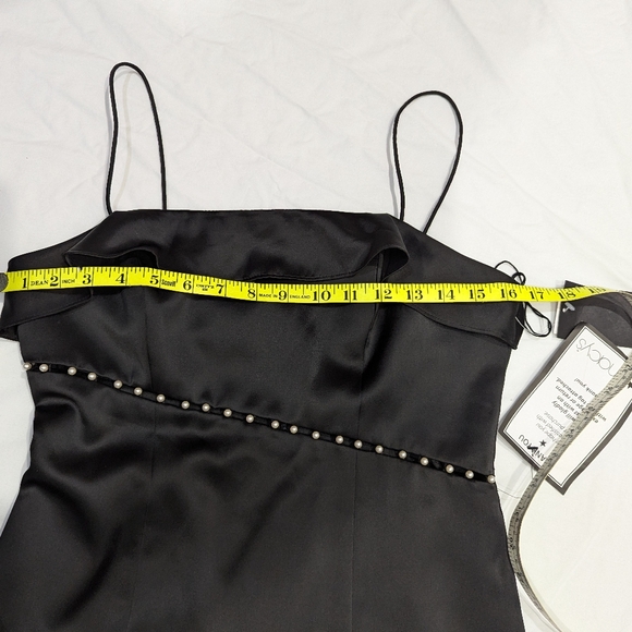 Aidan By Aidan Mattox elegant Pearl trim Satin Dress​​​ 4 Homecoming NWT - Picture 5 of 15